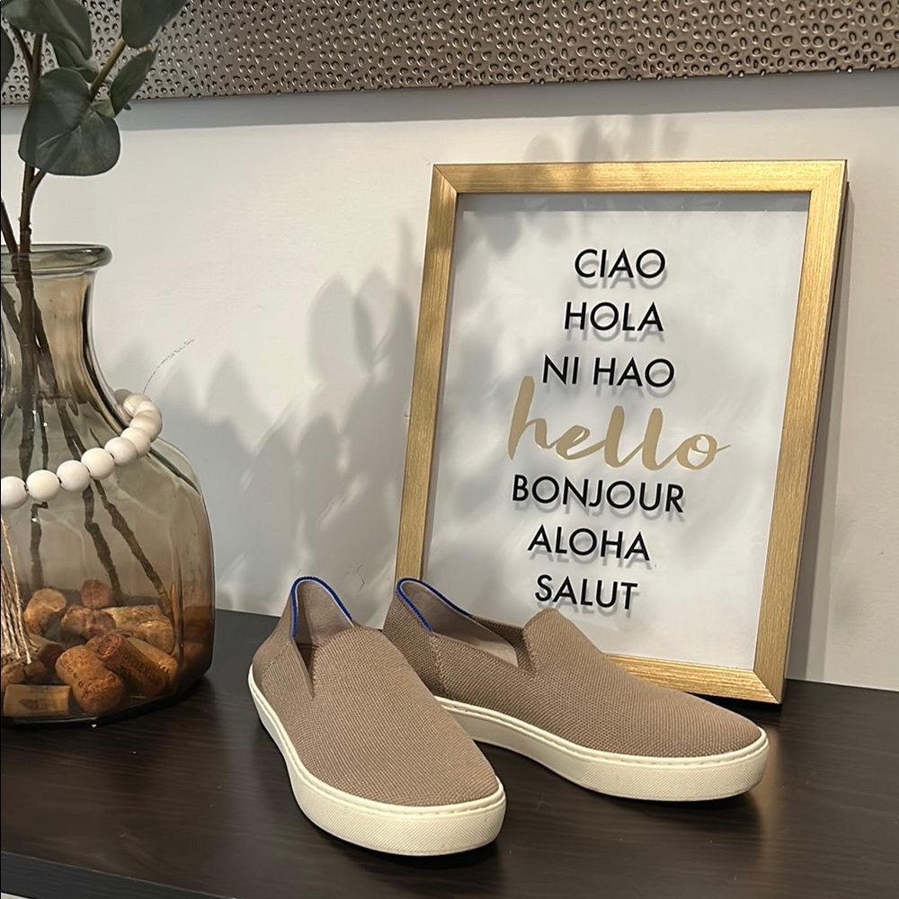Tan Slip-On Rothy’s Sneakers Like New